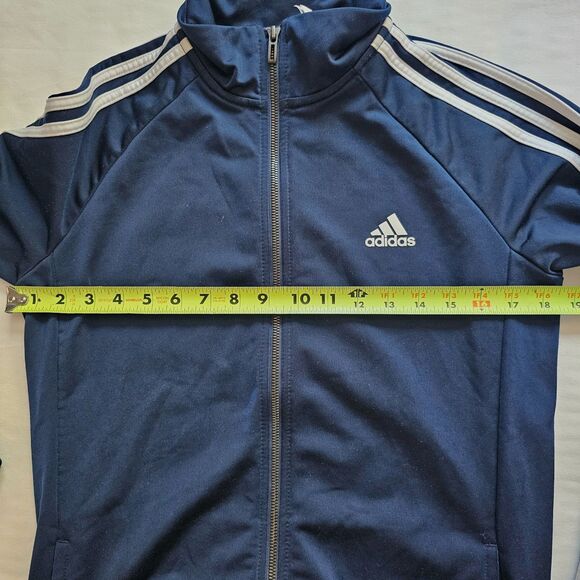 Adidas 3-Stripe Navy Blue Jogger Zip Jacket sz M - Picture 4 of 7